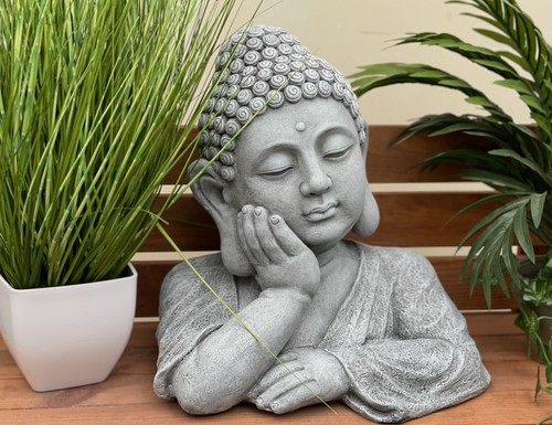 Frostfeste steinfigur buddha - frostfeste,
