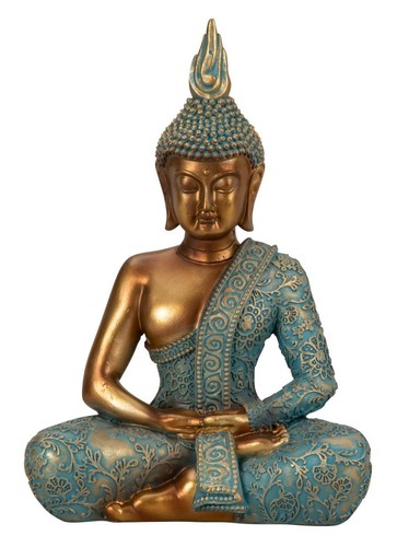 Buddha figur 25cm türkis gold - buddha,