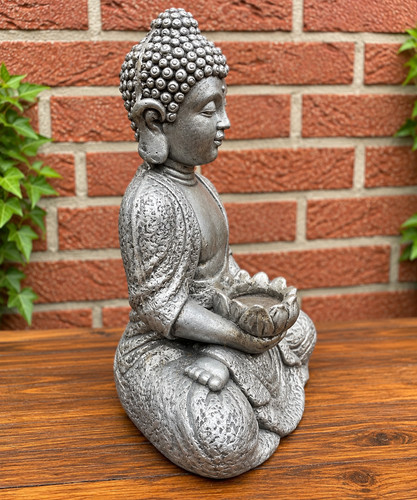 Buddha figur silber - figur, mit