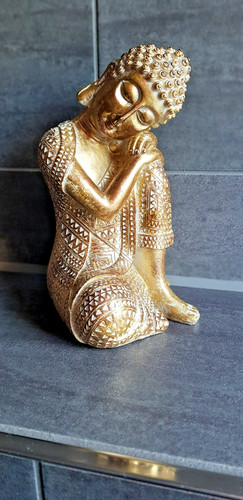 Buddha figur gold - buddha, gold/weiß
