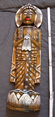 Buddha holz wandfigur - buddha,