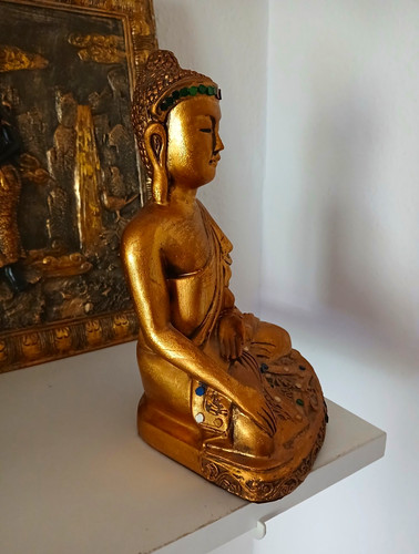 Buddha figur goldfarben - buddha,