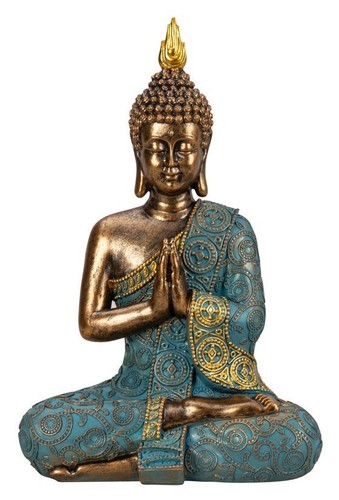 Buddha figur 29cm türkis gold - 29cm,